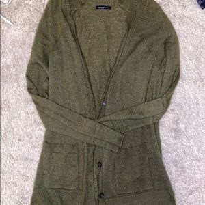 green cardigan